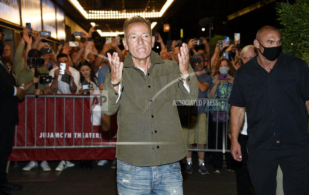 Evan Agostini Singer-songwriter Bruce Springsteen exits out the stage door after the "Springsteen On Broadway" reopening night performance at the St. James Theatre on Saturday, June 26, 2021, in New York. (Photo by Evan Agostini/Invision/AP)
