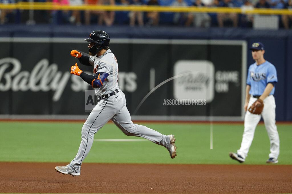 Scott Audette Detroit Tigers' Eric Haase circles the bases after hitting a homer against the Tampa Bay Rays during the fourth inning of a baseball game Sunday, Sept. 19, 2021, in St. Petersburg, Fla. (AP Photo/Scott Audette)