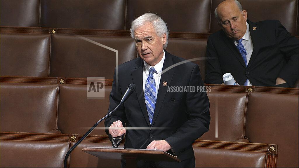 Uncredited In this image from video, Rep. Tom McClintock, R-Calif., speaks on the floor of the House of Representatives at the U.S. Capitol in Washington, Thursday, April 23, 2020. (House Television via AP)