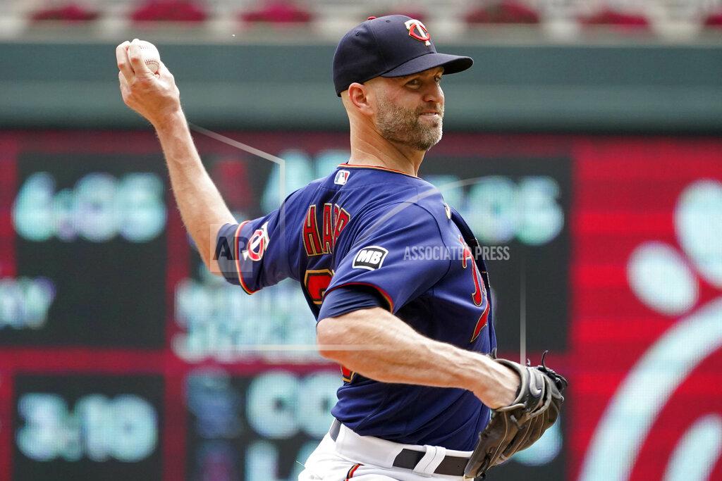 Jim Mone Minnesota Twins' pitcher J.A. Happ throws against the Detroit Tigers in the first inning of a baseball game, Wednesday, July 28, 2021, in Minneapolis. (AP Photo/Jim Mone)
