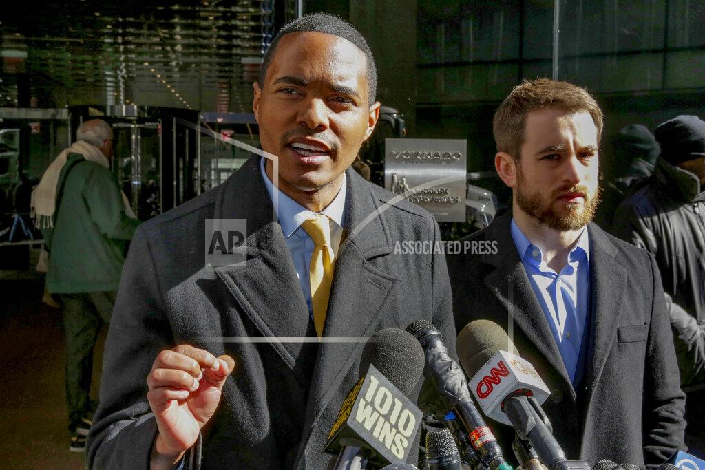 Richard Drew FILE - This photo from Monday March 19, 2018, shows New York City council member Ritchie Torres, left, as he speaks at a news conference in New York. Torres is running in New York's 15th Congressional District race in the Nov. 3, 2020 General Election. (AP Photo/Richard Drew, File)