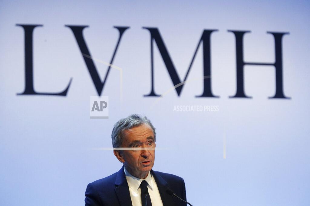 Thibault Camus FILE - In this Jan. 28, 2020 file photo, CEO of LVMH Bernard Arnault presents the group's 2019 results during a press conference, in Paris. The luxury goods giant is ending its takeover deal of luxury jewelry retailer Tiffany & Co., citing in part the threat of proposed U.S. tariffs on French goods. (AP Photo/Thibault Camus, File)