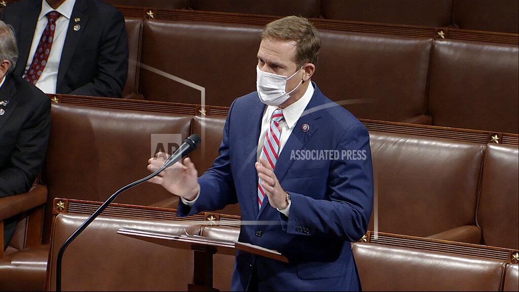 Uncredited In this image from video, Rep. Ted Budd, R-N.C., speaks speaks on the House floor early Jan. 7, 2021. A dirty word for many Republicans is making the rounds on Capitol Hill -- earmarks. For nearly a decade, both chambers of Congress have abided by a ban on earmarks, or spending requested by a lawmaker to fund a specific project or institution back home. But Democrats are moving to bring back the practice, leaving the GOP lawmakers divided over how to respond. (House Television via AP)