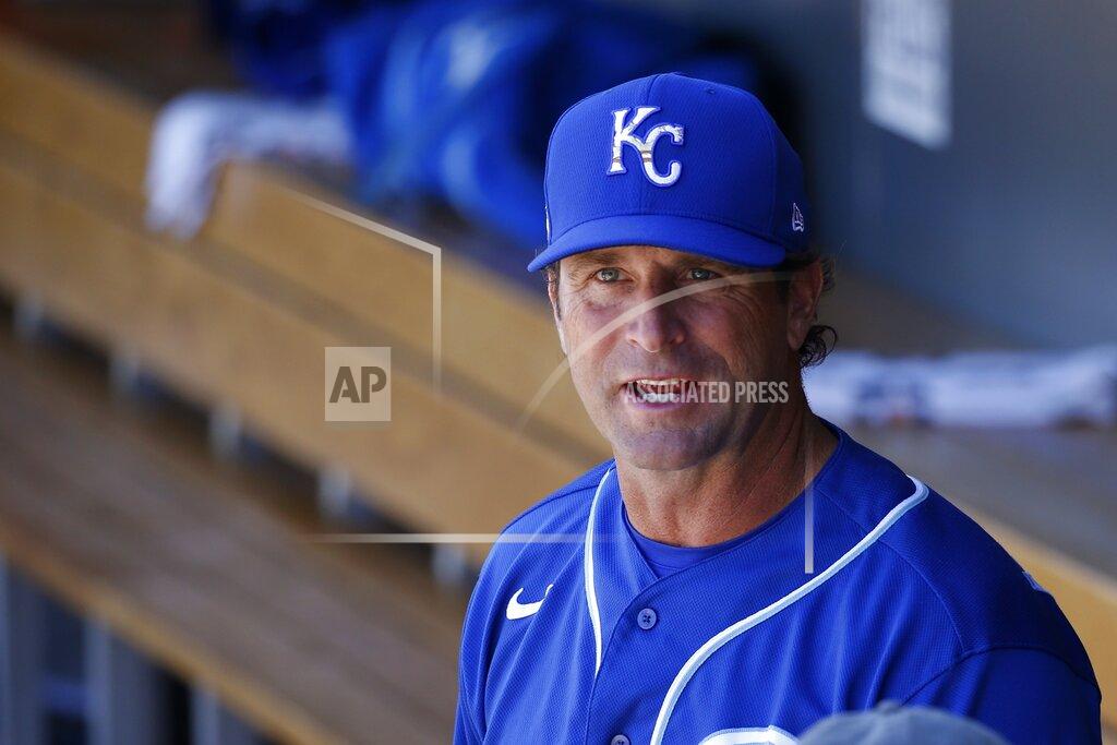 Ross D. Franklin FILE - In this Monday, March 9, 2020, file photo, Kansas City Royals manager Mike Matheny pauses in the dugout prior to a spring training baseball game against the Arizona Diamondbacks in Scottsdale, Ariz. (AP Photo/Ross D. Franklin, File)