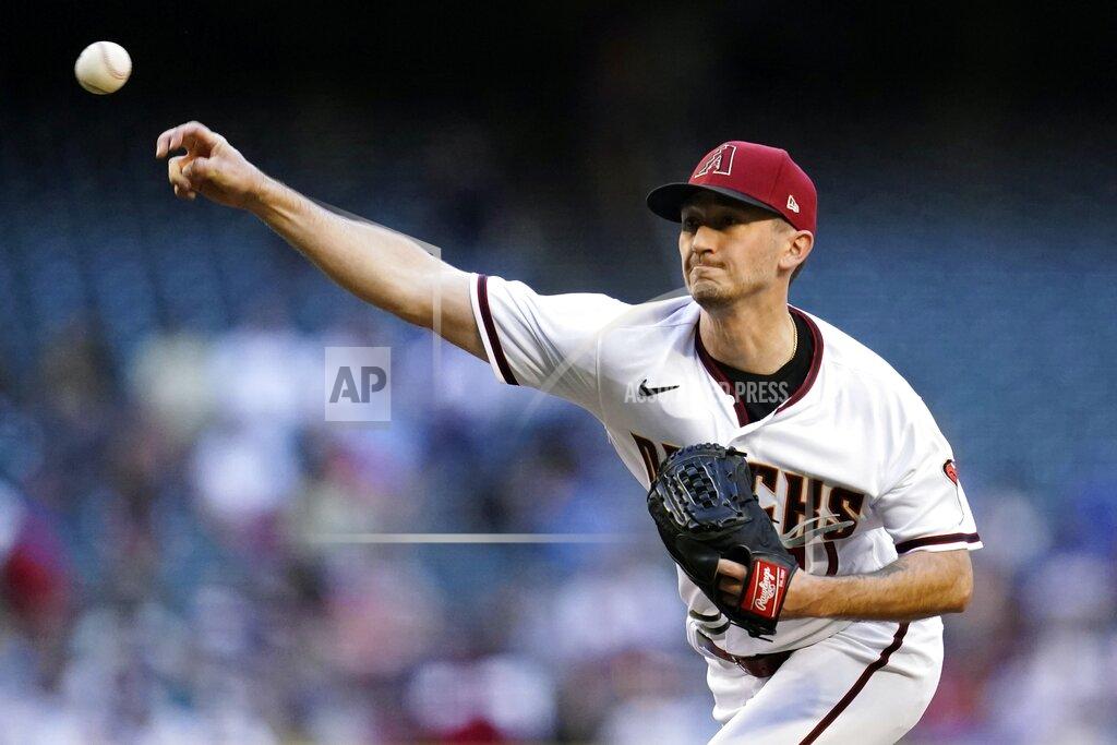Ross D. Franklin Arizona Diamondbacks starting pitcher Zach Davies throws against the Kansas City Royals during the first inning of a baseball game Monday, May 23, 2022, in Phoenix. (AP Photo/Ross D. Franklin)