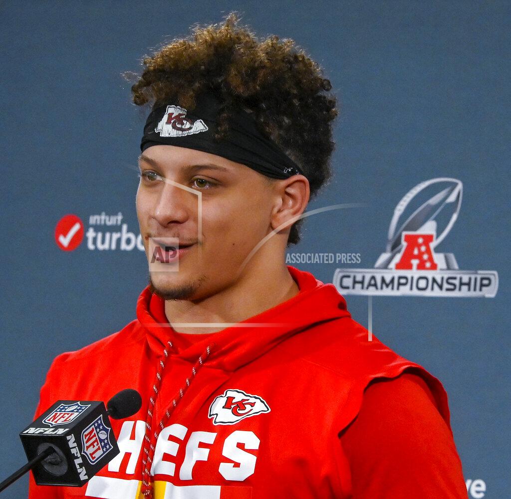 John Sleezer Kansas City Chiefs quarterback Patrick Mahomes answers questions during a news conference Wednesday, Jan. 16, 2019, in Kansas City, Mo. The Chiefs are scheduled to play the New England Patriots for the NFL football AFC championship Sunday. (John Sleezer/The Kansas City Star via AP)