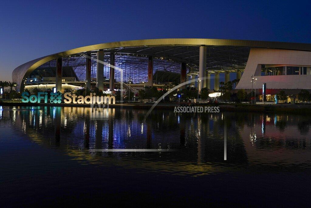 Morry Gash SoFi Stadium stands Friday, Feb. 4, 2022, in Inglewood, Calif. The stadium is the site of NFL football's Super Bowl 56, scheduled to be played Feb. 13. (AP Photo/Morry Gash)