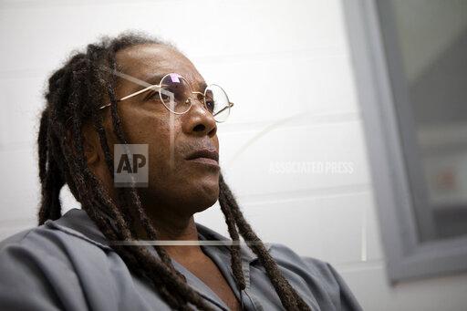 FILE- In this Nov. 5, 2019 file photo, Kevin Strickland is pictured in an interview room at Western Missouri Correctional Center in Cameron, Mo. A Missouri appeals court on Thursday, Sept. 23, 2021, denied the state attorney general's request to recuse all Jackson County judges from presiding over an upcoming evidentiary hearing for Kevin Strickland who the county prosecutor says was wrongfully convicted in a triple homicide more than 40 years ago. (James Wooldridge/The Kansas City Star via AP, File)