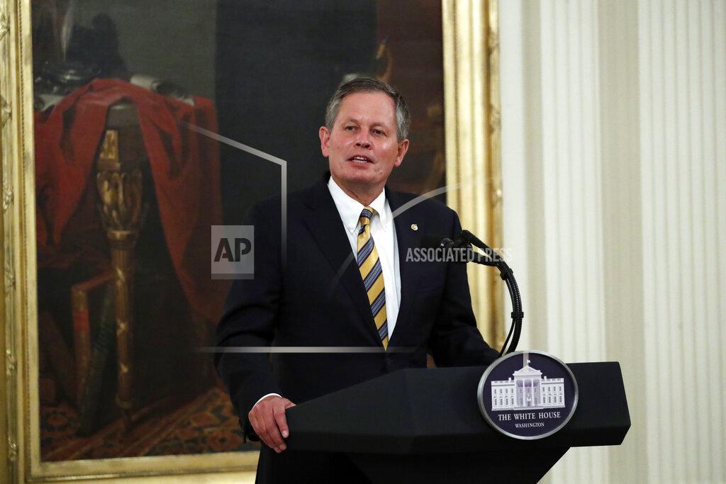 Alex Brandon Sen. Steve Daines, R- Mont., speaks during a signing ceremony for H.R. 1957 – "The Great American Outdoors Act," in the East Room of the White House, Tuesday, Aug. 4, 2020, in Washington. (AP Photo/Alex Brandon)