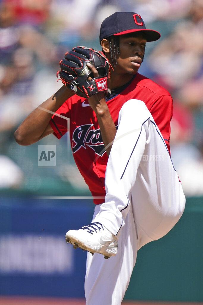 Tony Dejak Cleveland Indians starting pitcher Triston McKenzie delivers in the first inning of the first baseball game of a doubleheader against the Chicago White Sox, Monday, May 31, 2021, in Cleveland. (AP Photo/Tony Dejak)