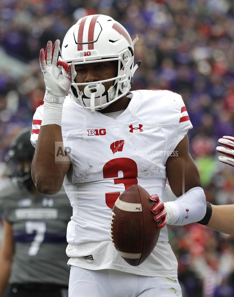 Nam Y. Huh Wisconsin wide receiver Kendric Pryor celebrates after catching a touchdown pass during the second half of an NCAA college football game against Northwestern in Evanston, Ill., Saturday, Oct. 27, 2018. Northwestern won 31-17. (AP Photo/Nam Y. Huh)