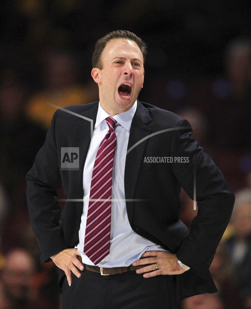 Andy Clayton-King Minnesota head coach Richard Pitino argues a call in the second half during an NCAA college basketball game against Clemson, Monday, Dec. 2, 2019, in Minneapolis. (AP Photo/Andy Clayton-King)