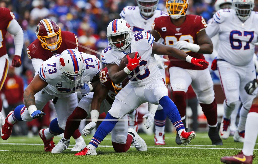 John Munson Buffalo Bills running back Devin Singletary (26) rushes during the first half of an NFL football game against the Washington Redskins, Sunday, Nov. 3, 2019, in Orchard Park, N.Y. (AP Photo/John Munson)