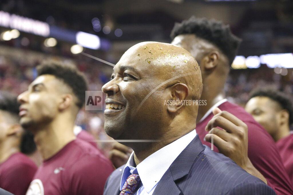 Steve Cannon Florida State's head coach Leonard Hamilton celebrates with his team their first ever ACC championship after an NCAA college basketball game against Boston College Saturday, March 7 2020, in Tallahassee, Fla. Florida State won 80-62. (AP Photo/Steve Cannon)