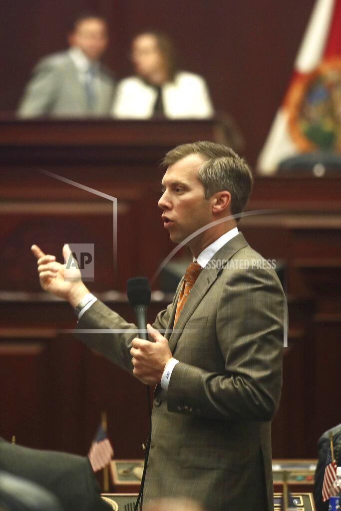 Phil Sears Rep. Jay Trumbull, R-Panama City, answers a question on his bill titled CS/SB 2-D: Property Insurance in the Florida House of Representatives, Wednesday, May 25, 2022 at the Capitol in Tallahassee, Fla. (AP Photo/Phil Sears)