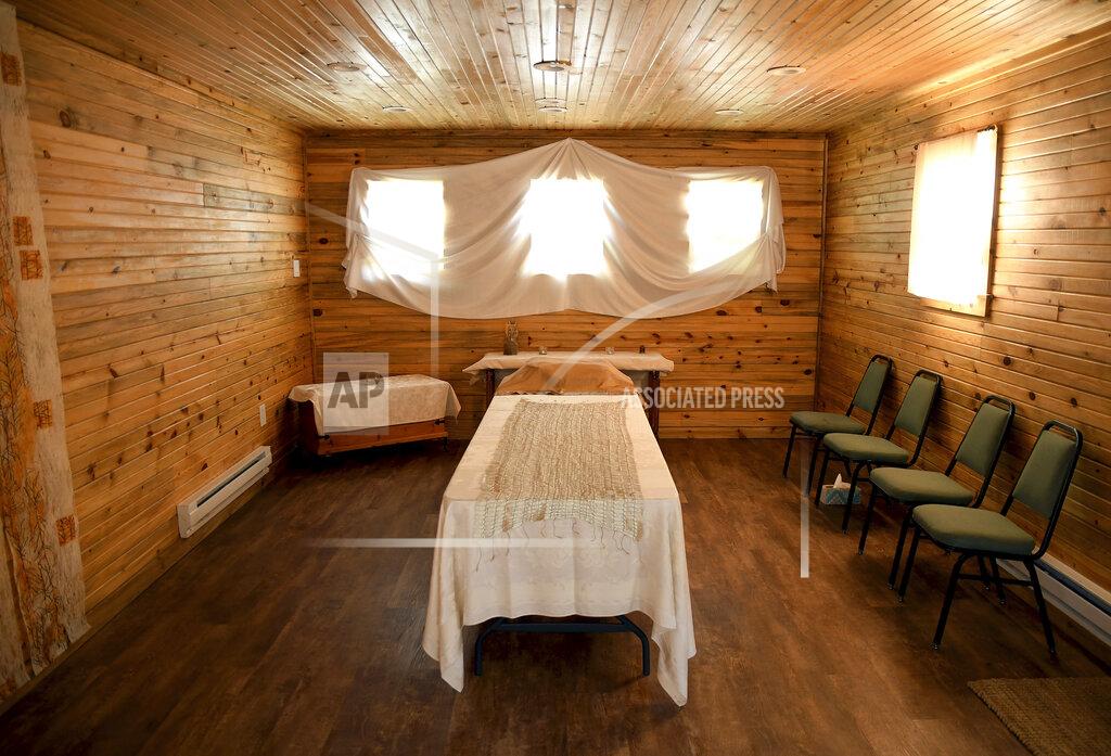 Thomas Peipert This Wednesday, Friday, Aug. 27, 2021, photo shows a viewing area at The Natural Funeral in Lafayette, Colo. After Colorado became the second state after Washington, the company is offering human body composting to legalize the practice. (AP Photo/Thomas Peipert)