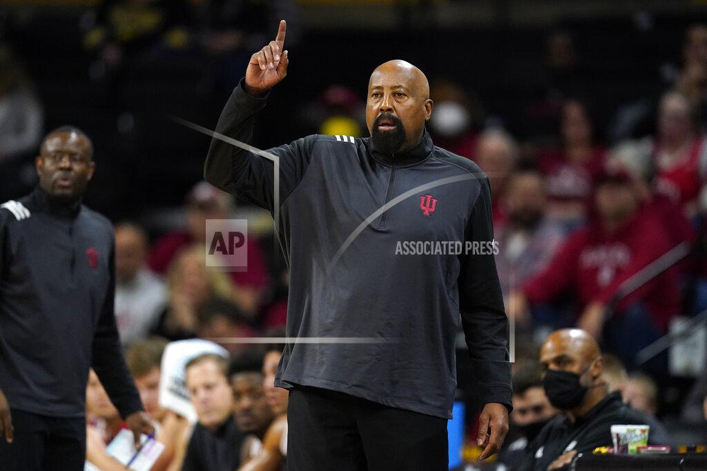 Charlie Neibergall Indiana head coach Mike Woodson directs his team during the first half of an NCAA college basketball game against Iowa, Thursday, Jan. 13, 2022, in Iowa City, Iowa. (AP Photo/Charlie Neibergall)