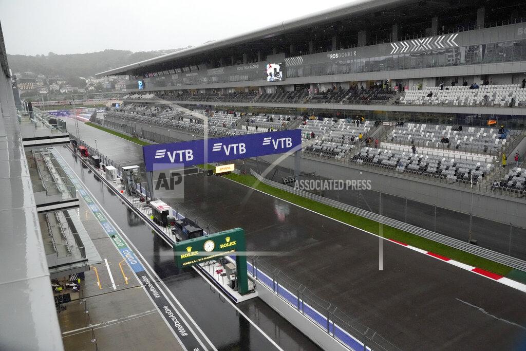 Sergei Grits General view ahead of qualifying the third practice session at the Sochi Autodrom circuit, in Sochi, Russia, Saturday, Sept. 25, 2021. The Russian Formula One Grand Prix will be held on Sunday. (AP Photo/Sergei Grits)