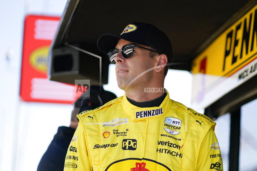 Darron Cummings Scott McLaughlin, of New Zealand, watches from his pit box during practice for the Indianapolis 500 auto race at Indianapolis Motor Speedway, Tuesday, May 17, 2022, in Indianapolis. (AP Photo/Darron Cummings)