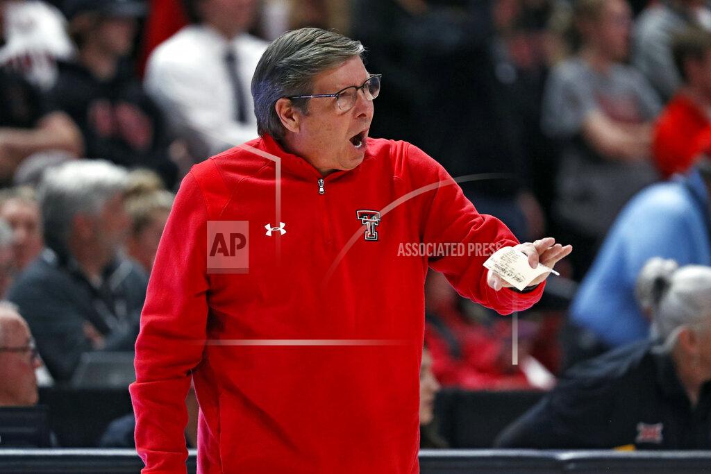 Brad Tollefson Texas Tech coach Mark Adams yells out to players during the first half of the team's NCAA college basketball game against Oklahoma, Tuesday, Feb. 22, 2022, in Lubbock, Texas. (AP Photo/Brad Tollefson)