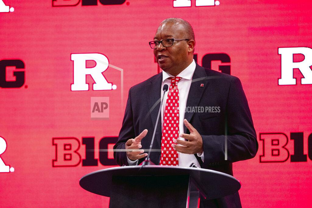Doug Mcschooler Rutgers women's associate head coach Tim Eatman addresses the media during the first day of the Big Ten NCAA college basketball media days, Thursday, Oct. 7, 2021, in Indianapolis. (AP Photo/Doug McSchooler)