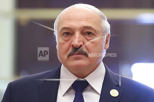 In this photo released by the Russian Foreign Ministry Press Service, Belarusian President Alexander Lukashenko arrives to attend the meeting of the Collective Security Treaty Organization (CSTO), in Dushanbe, Tajikistan, Thursday, Sept. 16, 2021.(Russian Foreign Ministry Press Service via AP)