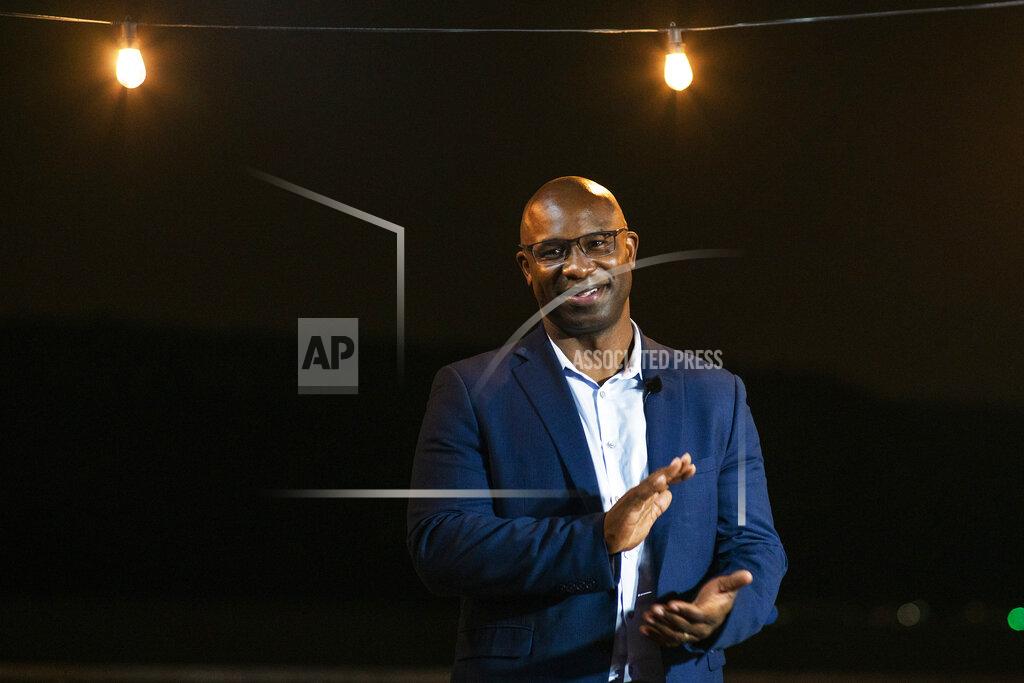 Eduardo Munoz Alvarez Jamaal Bowman smiles before speaking during his primary-night party, Tuesday, June. 23, 2020, in New York. Bowman is running against Rep. Eliot Engel, D-N.Y., in the primary. (AP Photo/Eduardo Munoz Alvarez)