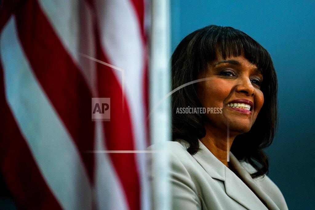 Matt Rourke Kathy Barnette, a Republican candidate for U.S. Senate in Pennsylvania, takes part in a forum in Newtown, Pa., Wednesday, May 11, 2022. (AP Photo/Matt Rourke)