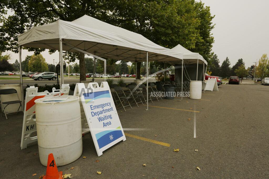 Young Kwak An outdoor emergency department waiting area is photographed at Kootenai Health, Friday, Sept. 10, 2021, in Coeur d'Alene, Idaho. Northern Idaho has a long and deep streak of antigovernment activism that is confounding attempts to battle a COVID-19 outbreak. (AP Photo/Young Kwak)