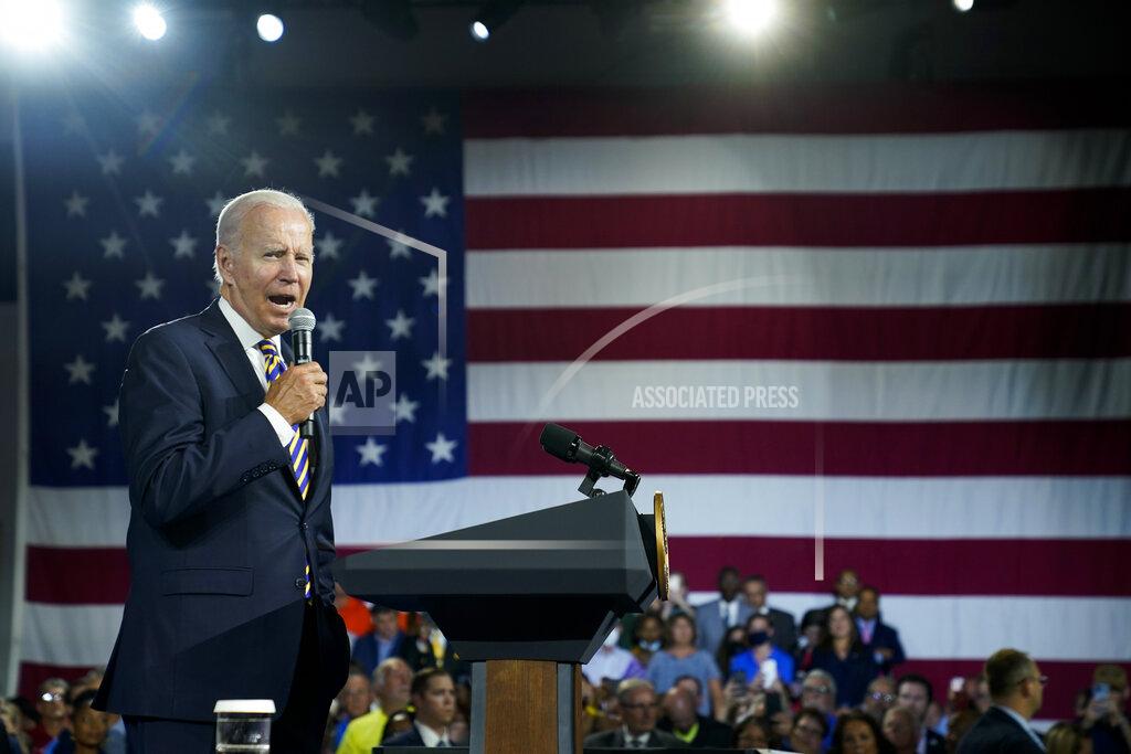 Evan Vucci President Joe Biden speaks at Max S. Hayes Hight School, Wednesday, July 6, 2022, in Cleveland. (AP Photo/Evan Vucci)