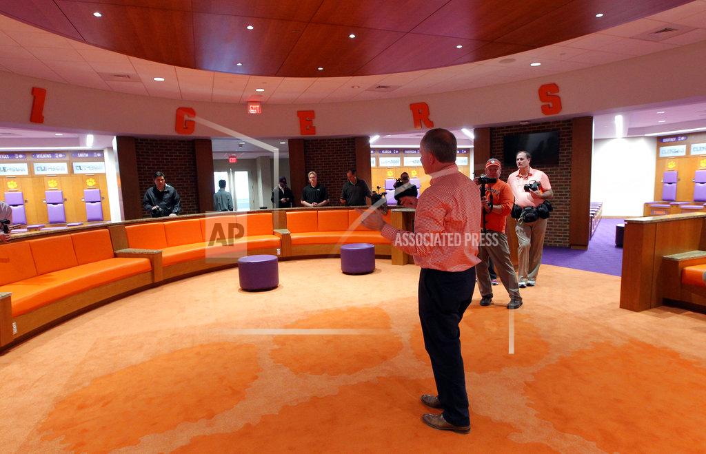 Ken Ruinar/Gannett Usa Today Network Media tour a locker inside the Clemson Football Facility at Clemson University on Tuesday, January 31, 2017 in Clemson, S.C.. ( Ken Ruinard / Gannett/USA Today Network )/The Independent-Mail via AP)