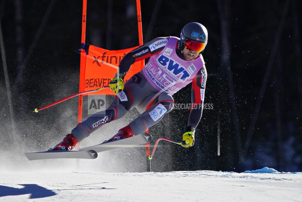 Norway's Aleksander Aamodt Kilde competes during a men's World Cup downhill ski race Saturday, Dec. 4, 2021, in Beaver Creek, Colo. (AP Photo/Robert F. Bukaty)