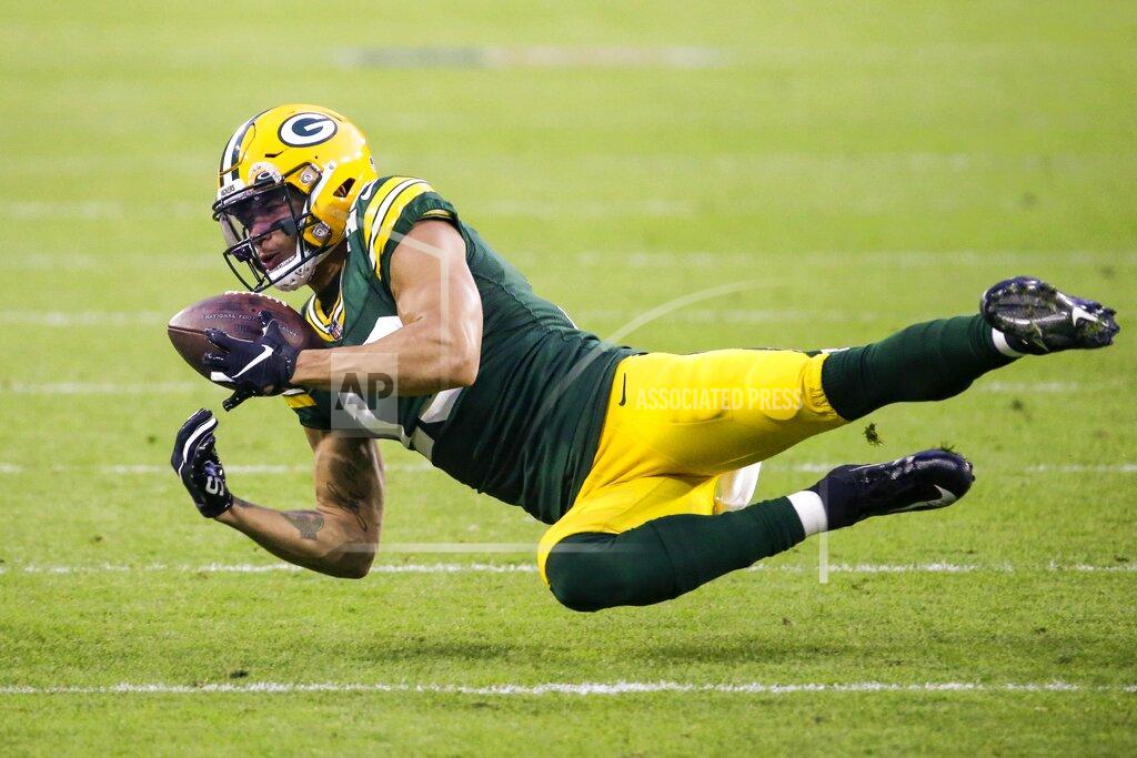 Mike Roemer Green Bay Packers' Allen Lazard catches a pass during the first half of an NFL football game against the Philadelphia Eagles Sunday, Dec. 6, 2020, in Green Bay, Wis. (AP Photo/Mike Roemer)