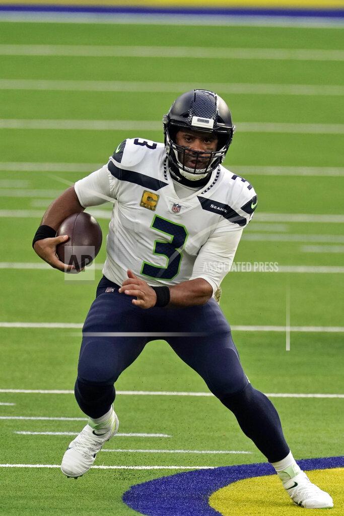 Jae C. Hong Seattle Seahawks quarterback Russell Wilson (3) runs against the Los Angeles Rams during the first half of an NFL football game Sunday, Nov. 15, 2020, in Inglewood, Calif. (AP Photo/Jae C. Hong)