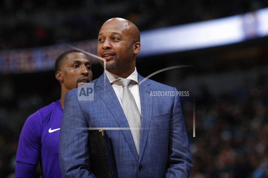 David Zalubowski FILE - In this Dec. 2, 2017, file photo, Brian Shaw, who was then-associate head coach with the Los Angeles Lakers, stands during the second half of the team's NBA basketball game against the Denver Nuggets in Denver. Shaw is now coaching in the new developmental G League, which offers players a new and different route to the NBA. (AP Photo/David Zalubowski, File)