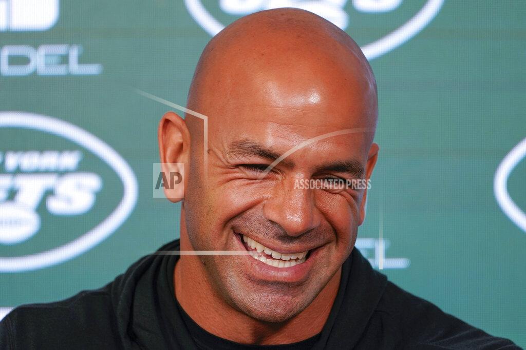 Seth Wenig New York Jets head coach Robert Saleh talks to reporters before the start of a practice at the NFL football team's training facility in Florham Park, N.J., Tuesday, May 24, 2022. (AP Photo/Seth Wenig)