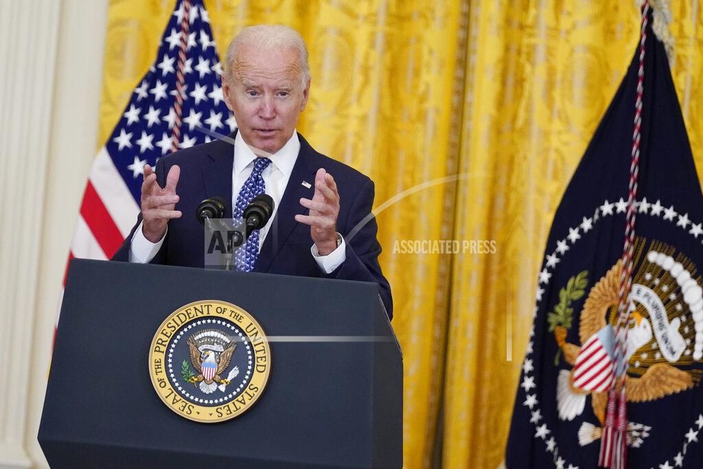 Evan Vucci President Joe Biden speaks during an event to celebrate labor unions, in the East Room of the White House, Wednesday, Sept. 8, 2021, in Washington. (AP Photo/Evan Vucci)