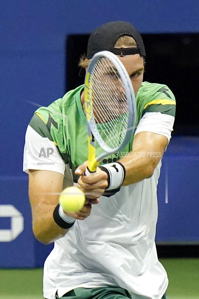 Frank Franklin Ii Jan-Lennard Struff, of Germany, returns a shot to Novak Djokovic, of Serbia, during the third round of the U.S. Open tennis championships, Friday, Sept. 4, 2020, in New York. (AP Photo/Frank Franklin II)