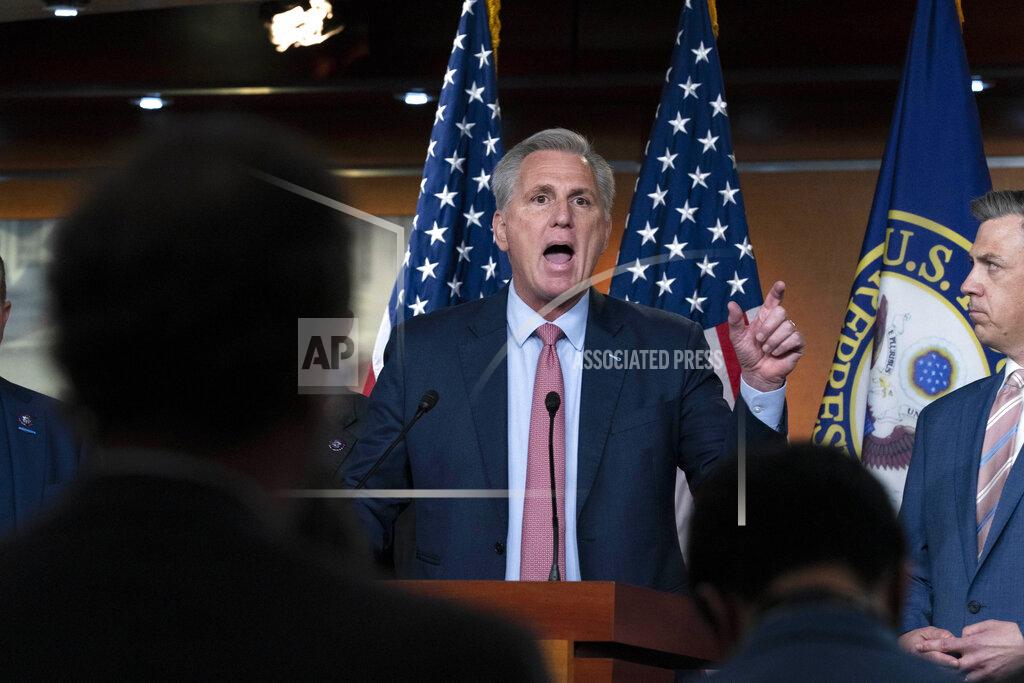 Jose Luis Magana House Minority Leader Kevin McCarthy, R-Calif., speaks during a news conference on Capitol Hill, in Washington, Wednesday, July 21, 2021. Pelosi is rejecting two Republicans tapped by McCarthy to sit on a committee investigating the Jan. 6 Capitol insurrection. She cited the "integrity" of the investigation. (AP Photo/Jose Luis Magana)