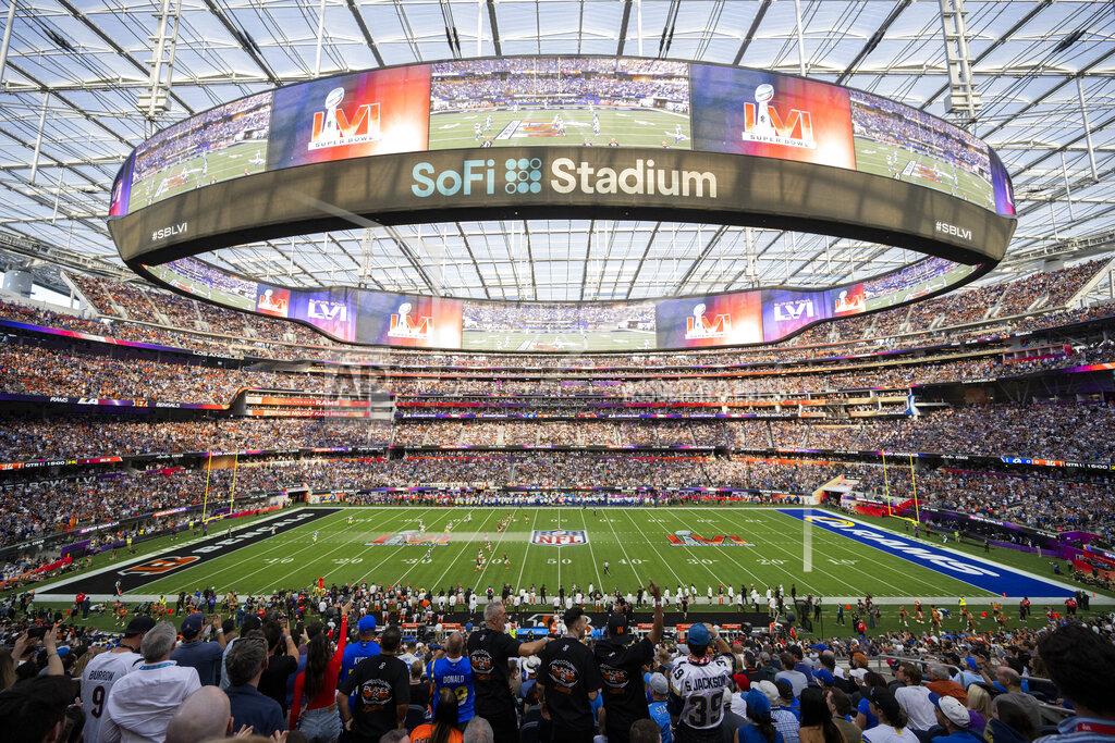 Kyusung Gong FILE - This is a general view of the interior of SoFi Stadium from an elevated position during Super Bowl 56 football game between the Los Angeles Rams and the Cincinnati Bengals on Sunday, Feb. 13, 2022, in Inglewood, Calif. There are 23 venues bidding to host soccer matches at the 2026 World Cup in the United States, Mexico and Canada. (AP Photo/Kyusung Gong, File)