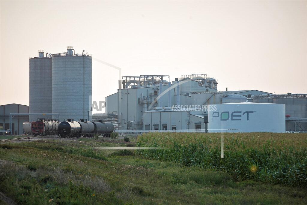 Stephen Groves Project developers plan to build carbon capture pipelines connecting dozens of Midwestern ethanol refineries. Poet, the country's largest producer of biofuels, operates this refinery in Chancellor, South Dakota, shown on Thursday, July 22, 2021. The company has not indicated whether it will connect its ethanol refineries to the carbon capture pipelines. (AP Photo/Stephen Groves)