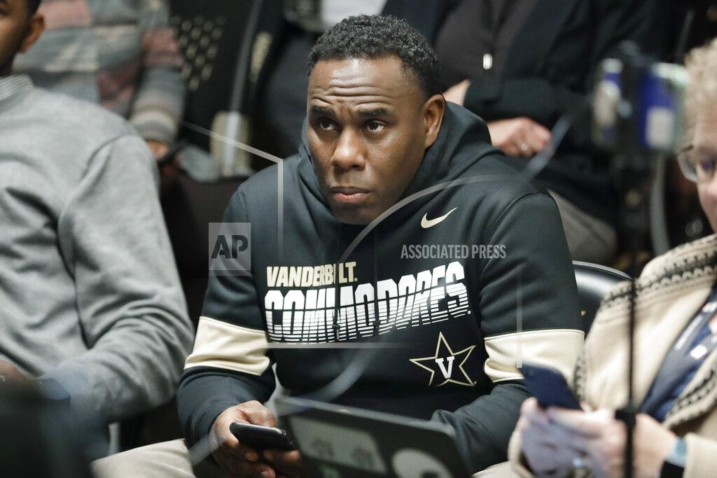 Mark Humphrey Vanderbilt football coach Derek Mason listens as interim athletic director Candice Lee answers questions during a news conference Wednesday, Feb. 5, 2020, in Nashville, Tenn. Lee was appointed after former athletic director Malcolm Turner resigned Tuesday, Feb. 4, after one year at the school. (AP Photo/Mark Humphrey)