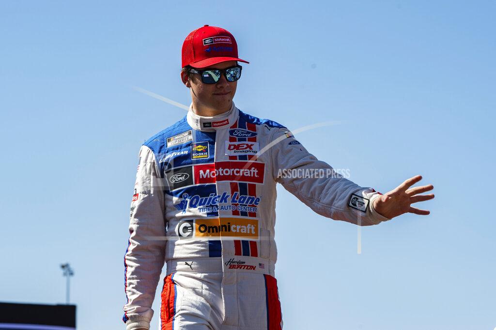 Mike Caudill Harrison Burton is introduced during driver introductions at a NASCAR Cup Series auto race at Richmond Raceway on Sunday, April 3, 2022, in Richmond, Va. (AP Photo/Mike Caudill)