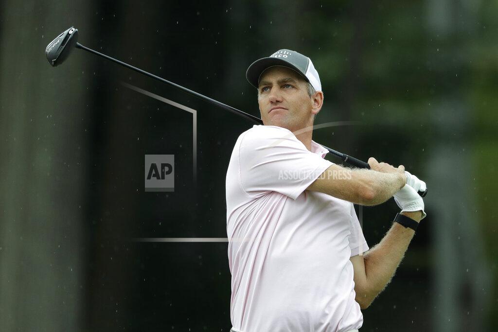 Frank Franklin Ii Brendon Todd tees off on the 18th hole during the third round of the Travelers Championship golf tournament at TPC River Highlands, Saturday, June 27, 2020, in Cromwell, Conn. (AP Photo/Frank Franklin II)