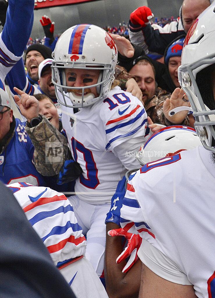 Adrian Kraus Buffalo Bills wide receiver Cole Beasley (10) celebrates a 6-yard touchdown during the first half of an NFL football game against the Washington Redskins, Sunday, Nov. 3, 2019, in Orchard Park, N.Y. (AP Photo/Adrian Kraus)