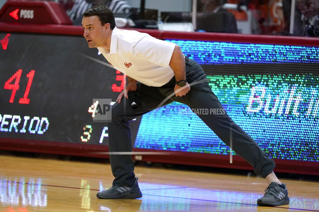 Darron Cummings Indiana coach Archie Miller shouts during the first half of the team's NCAA college basketball game against Purdue, Thursday, Jan. 14, 2021, in Bloomington Ind. (AP Photo/Darron Cummings)