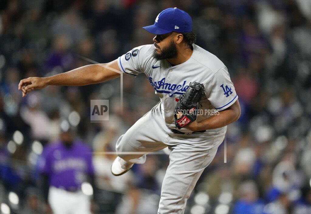 David Zalubowski Los Angeles Dodgers relief pitcher Kenley Jansen works against the Colorado Rockies in the ninth inning of a baseball game Tuesday, Sept. 21, 2021, in Denver. (AP Photo/David Zalubowski)