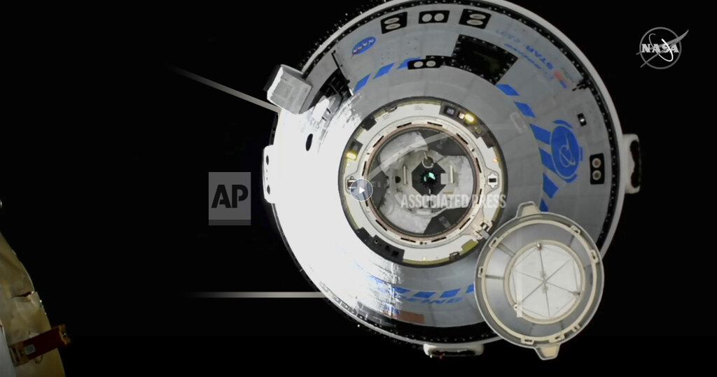 Uncredited This image from NASA TV shows the Boeing Starliner approaching the International Space Station, Friday, May 20, 2022. Boeing's astronaut capsule has arrived at the International Space Station in a critical repeat test flight. Only a test dummy was aboard the capsule for Friday's docking, a huge achievement for Boeing after years of false starts. (NASA via AP)