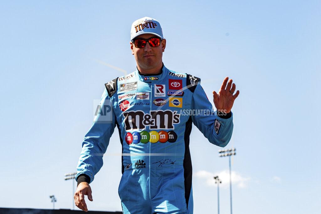 Mike Caudill Kyle Busch is introduced during driver introductions at a NASCAR Cup Series auto race at Richmond Raceway on Sunday, April 3, 2022, in Richmond, Va. (AP Photo/Mike Caudill)