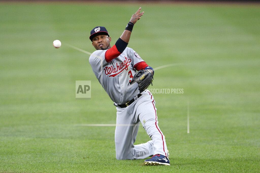 Nick Wass Washington Nationals second baseman Alcides Escobar throws to first to put out Baltimore Orioles' Ramon Urias during the fourth inning of a baseball game, Saturday, July 24, 2021, in Baltimore. (AP Photo/Nick Wass)